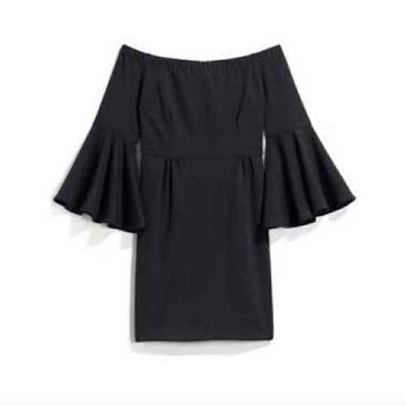 Trina Turk Off the Shoulder Bell Sleeves Black Dress Size 6 - Picture 15 of 15